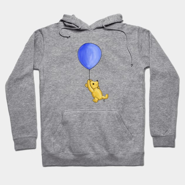 Winnie the Pooh and the big blue balloon Hoodie by Alt World Studios